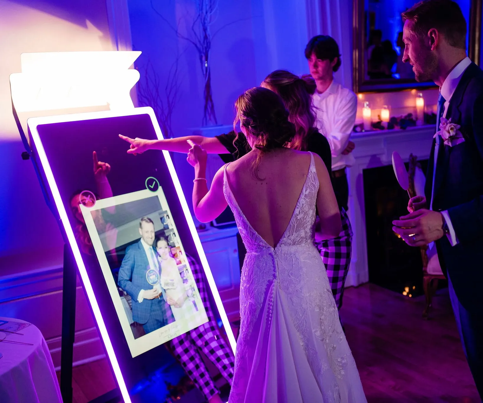 a mirror photo booth in action