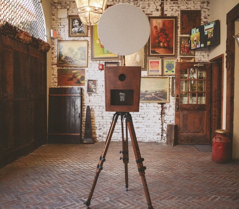 retro open air photo booth setup