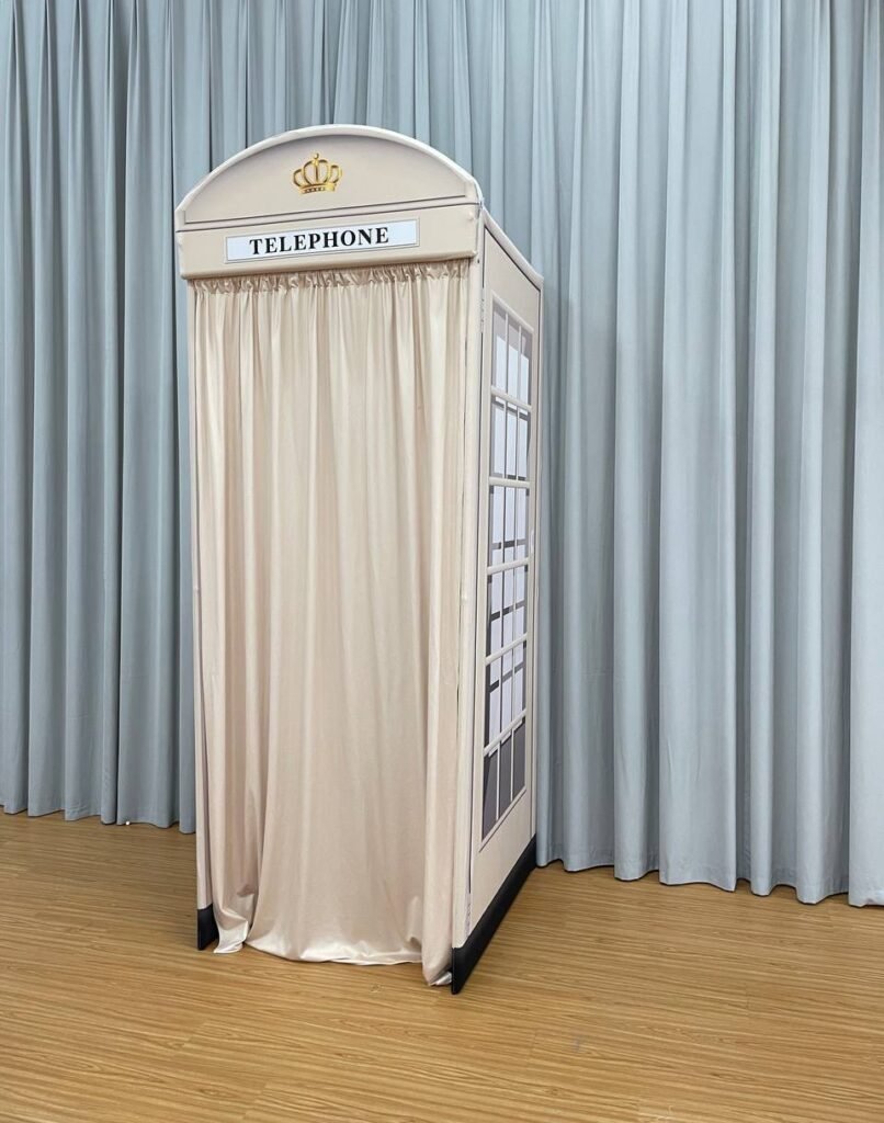 custom photo booth as a telephone stand 