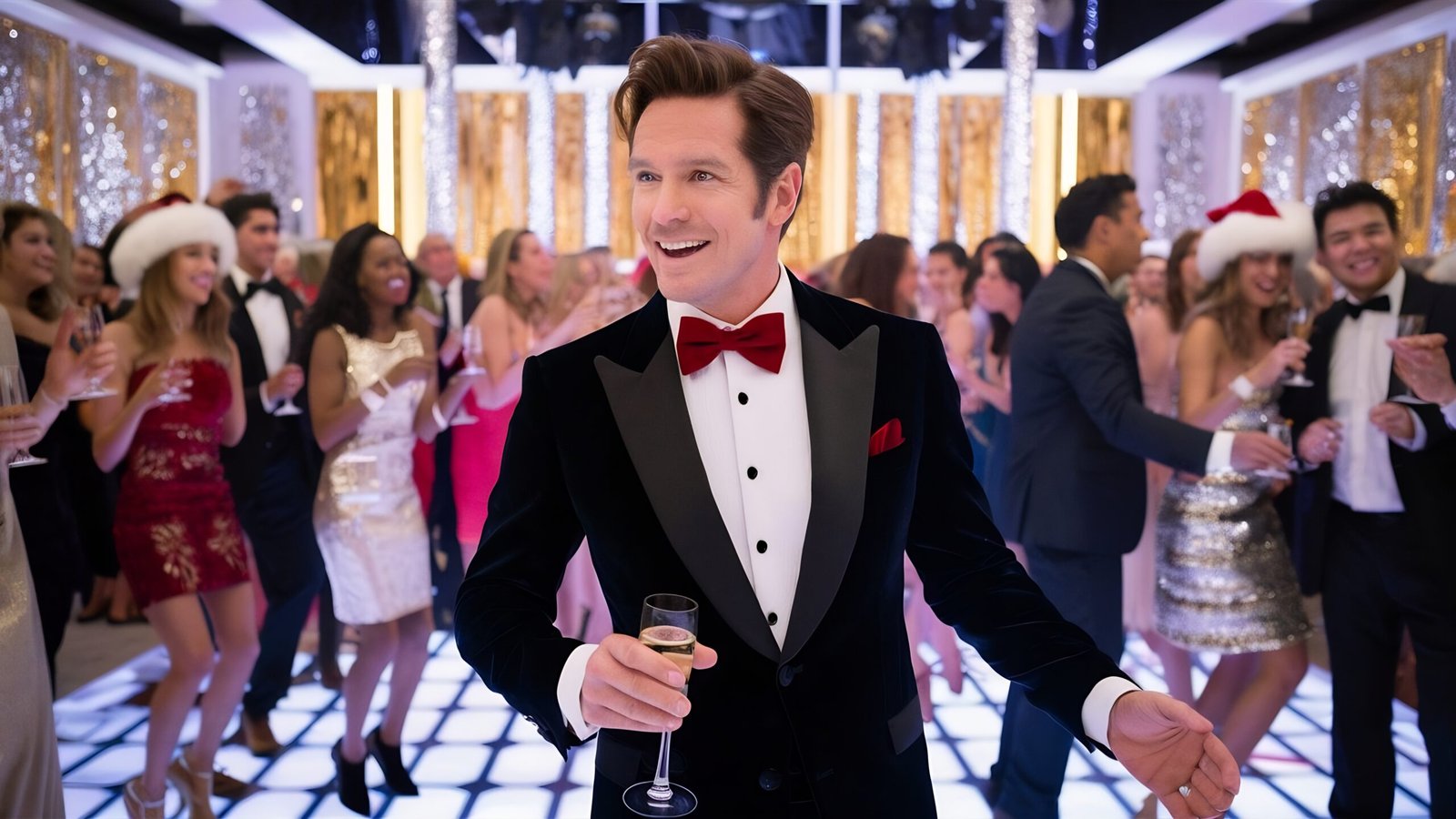man with bow tie new year party